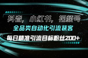 抖音小红书视频号全品类自动化引流获客，每日精准引流目标粉丝200+